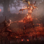 The_Witcher_3_Wild_Hunt_Geralt_uses_Igni_to_torch_leshen